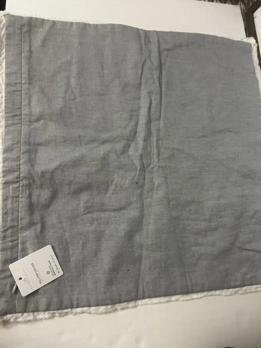 NWT Pottery Barn Palm Embroidered 20X20” Pillow Cover Coastal Leaf Tropical